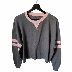 Grey and Pink Varsity Waffle Tee